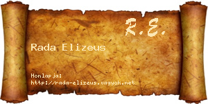 Rada Elizeus névjegykártya